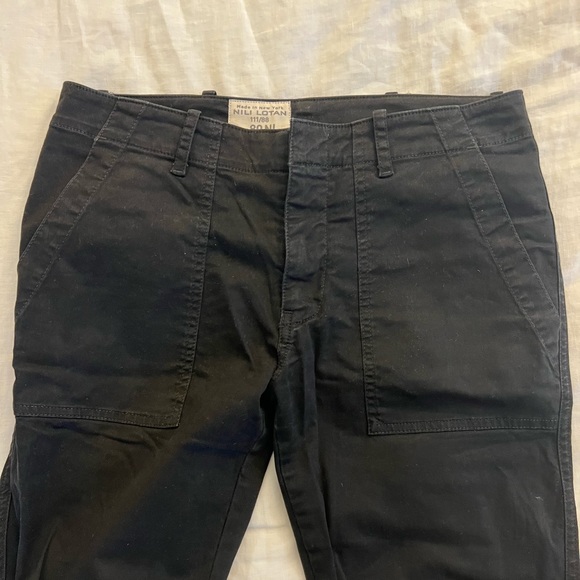 Nili Lotan Cropped French Military Pants Zip Jogger Ankle BLACK 2 - Picture 6 of 6